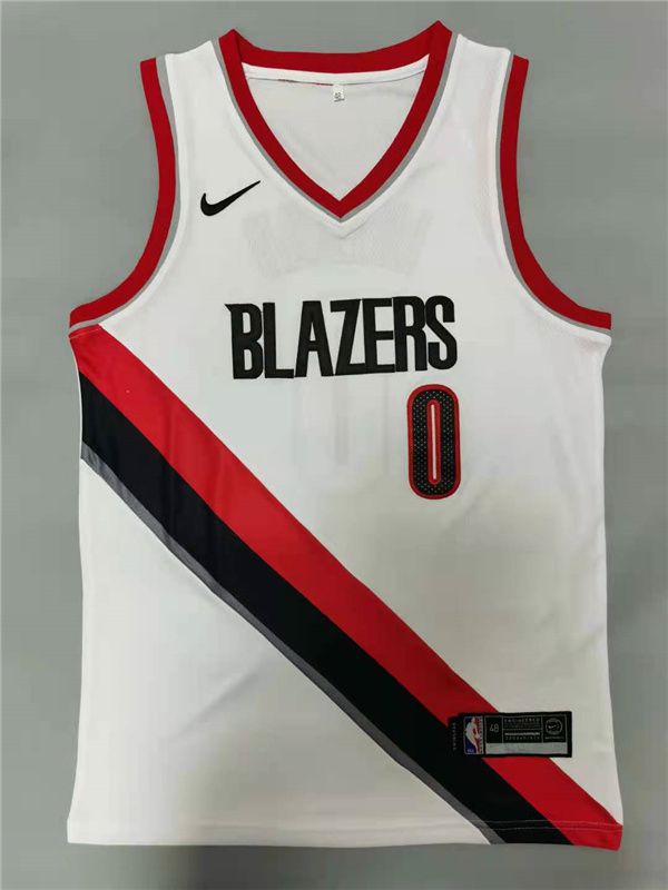 Men Portland Trail Blazers #0 Lillard White 2021 Nike Game NBA Jersey->los angeles clippers->NBA Jersey